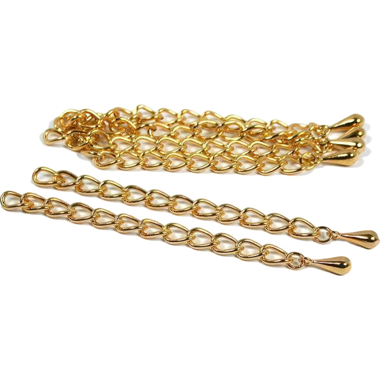 6 Teardrop Chain Extender Jewelry Necklace Gold Plated